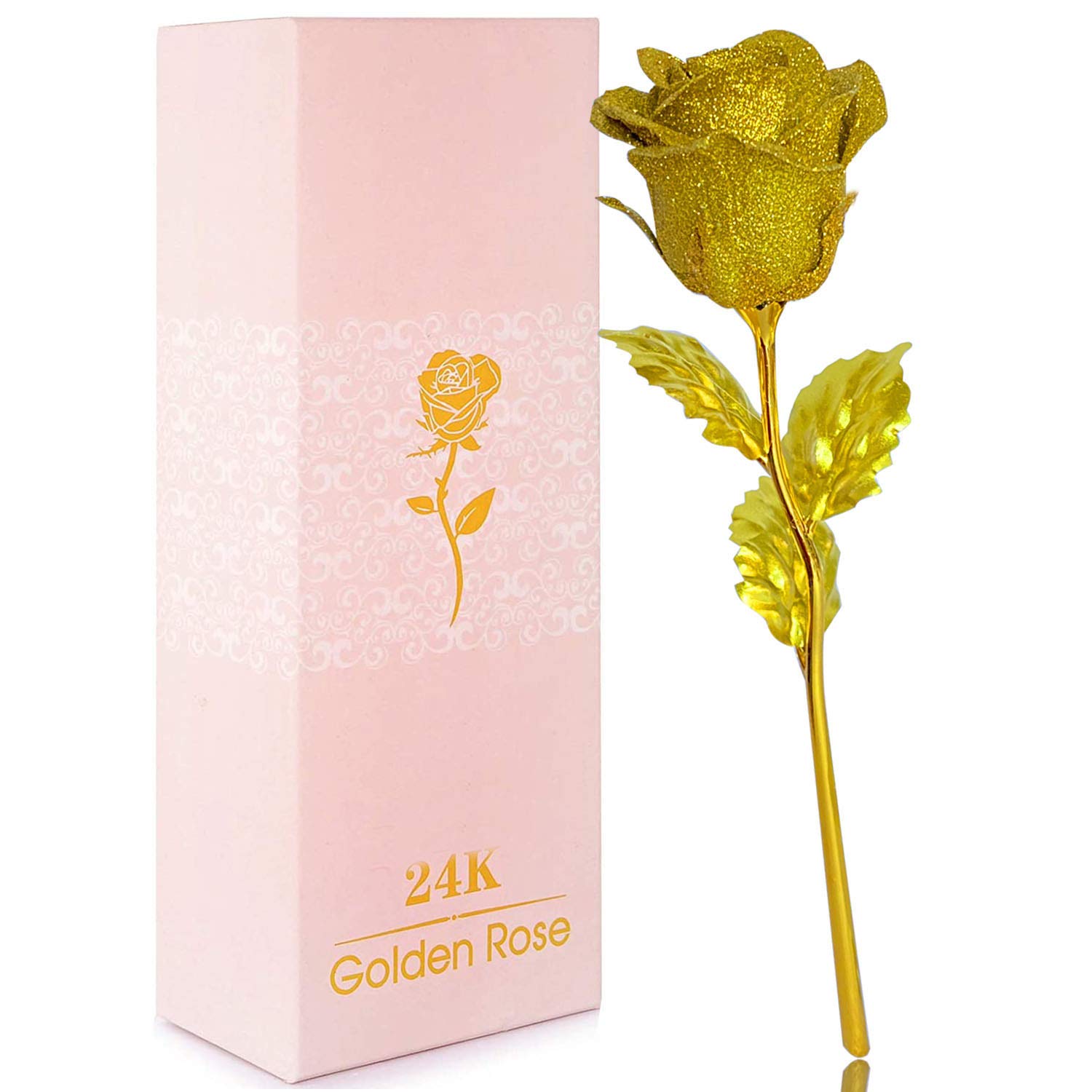 Rose 24k Gold Foil Trim Dipped Plated Golden Rose