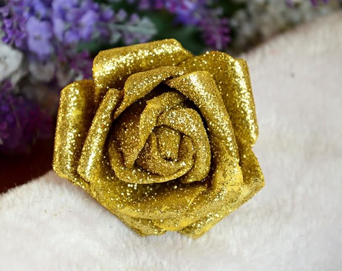 Rose 24k Gold Foil Trim Dipped Plated Golden Rose