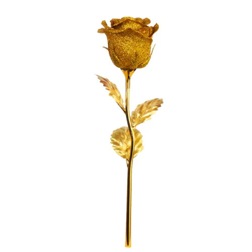 Rose 24k Gold Foil Trim Dipped Plated Golden Rose